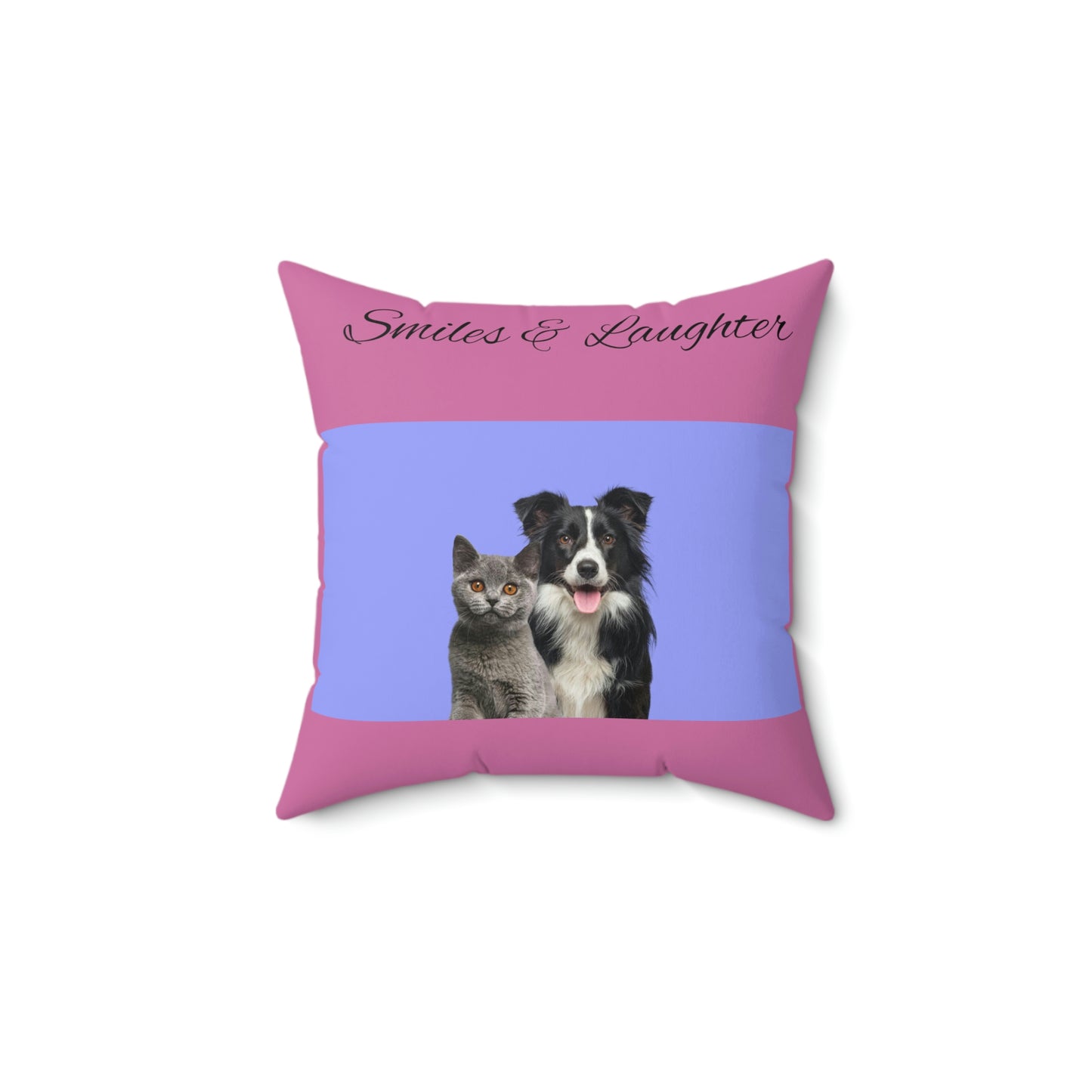 Coussin carré pour chien et chat avec sourires et rires