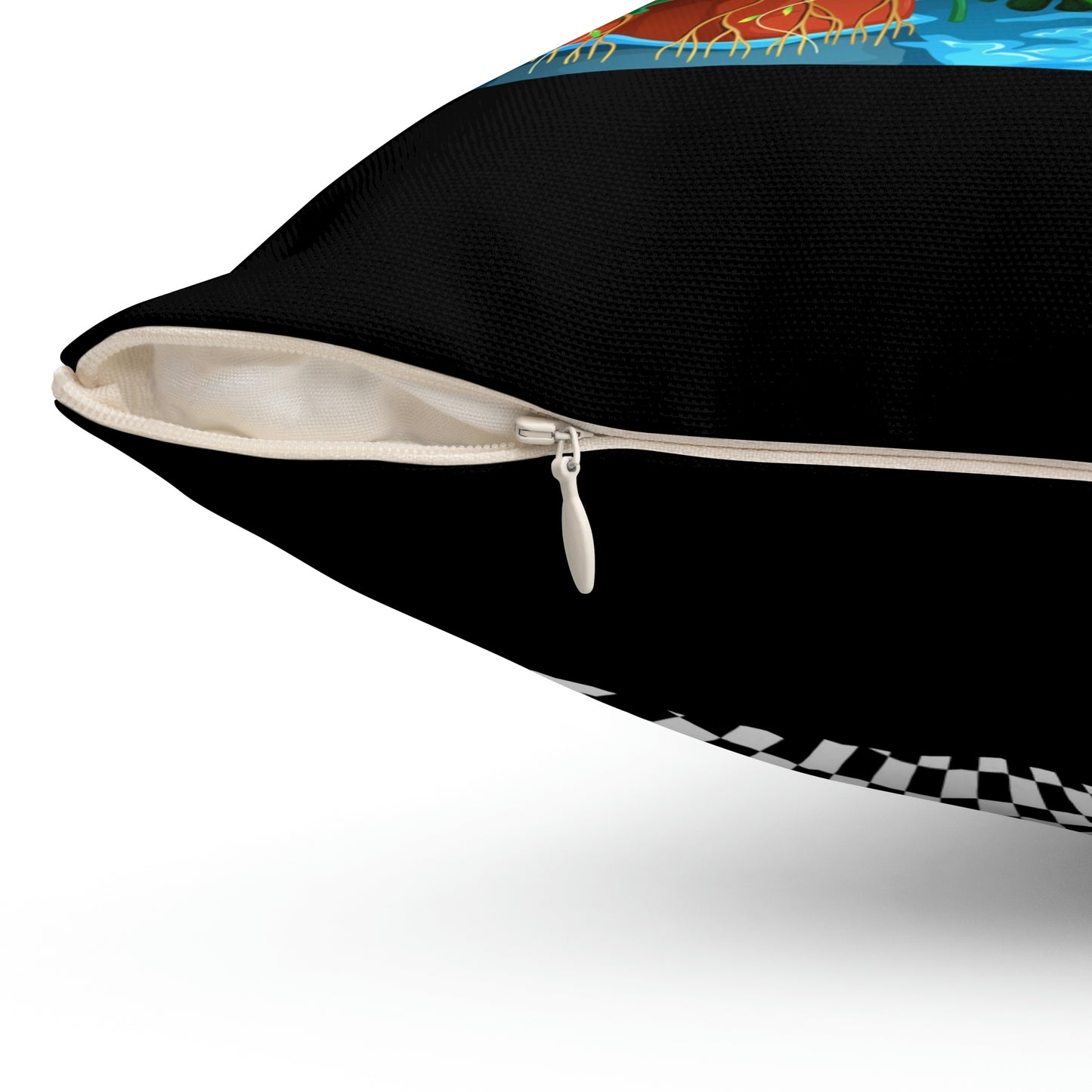 Coussin carré avec motif de château arc-en-ciel et licorne, idéal comme cadeau pour une chambre d'enfant