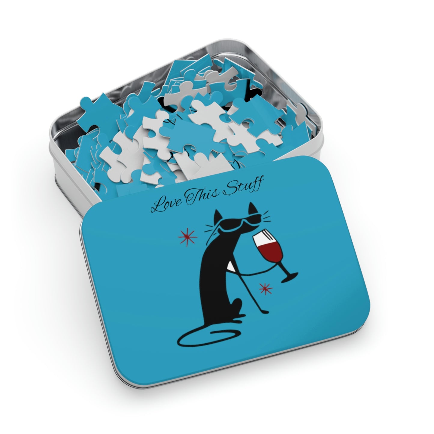 Black Cat Love this Stuff Jigsaw Puzzle I Love Games!