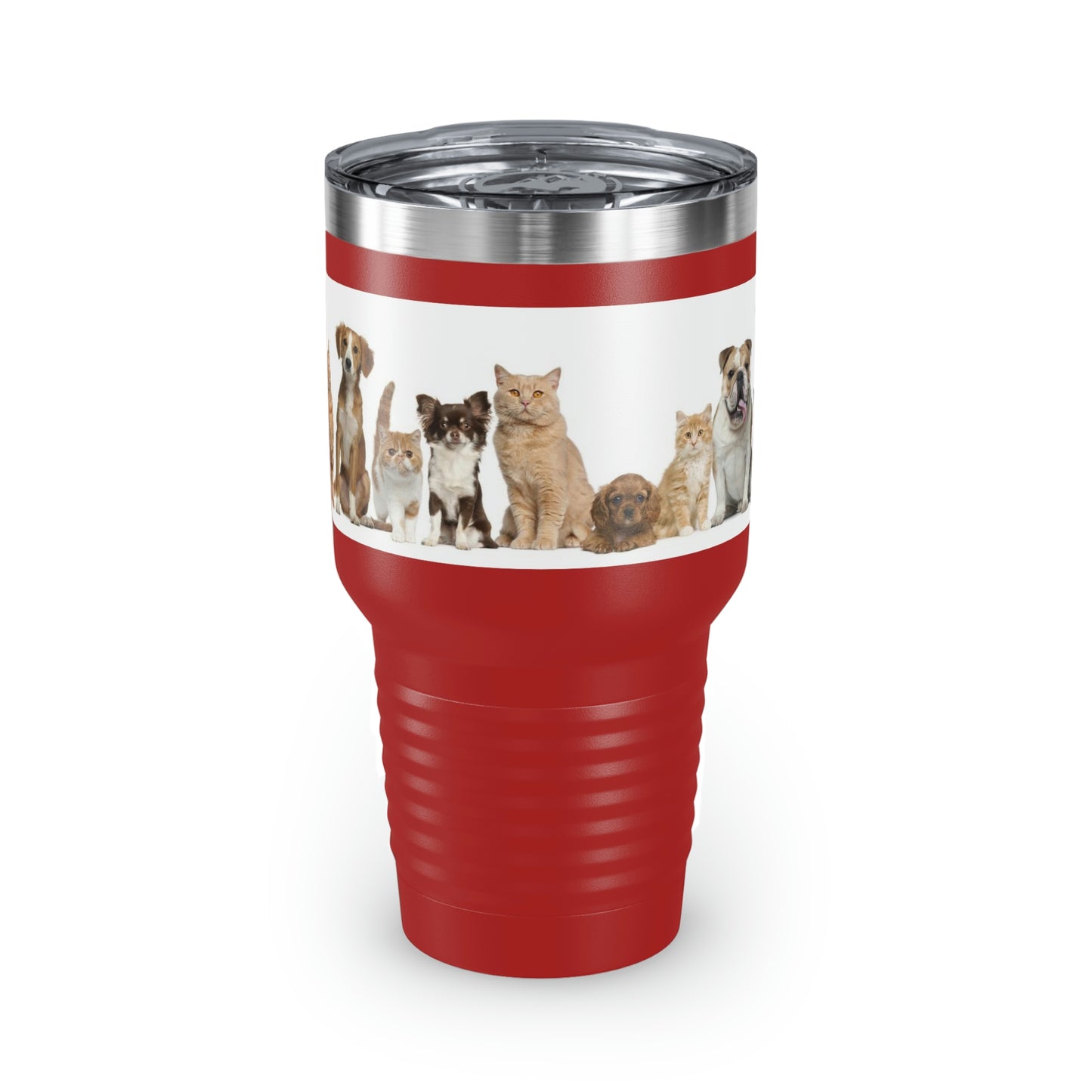 Cats Dogs Ringneck Tumbler, 30oz 5 Colors Traveling Work Relaxing Shopping Yard Work Hiking
