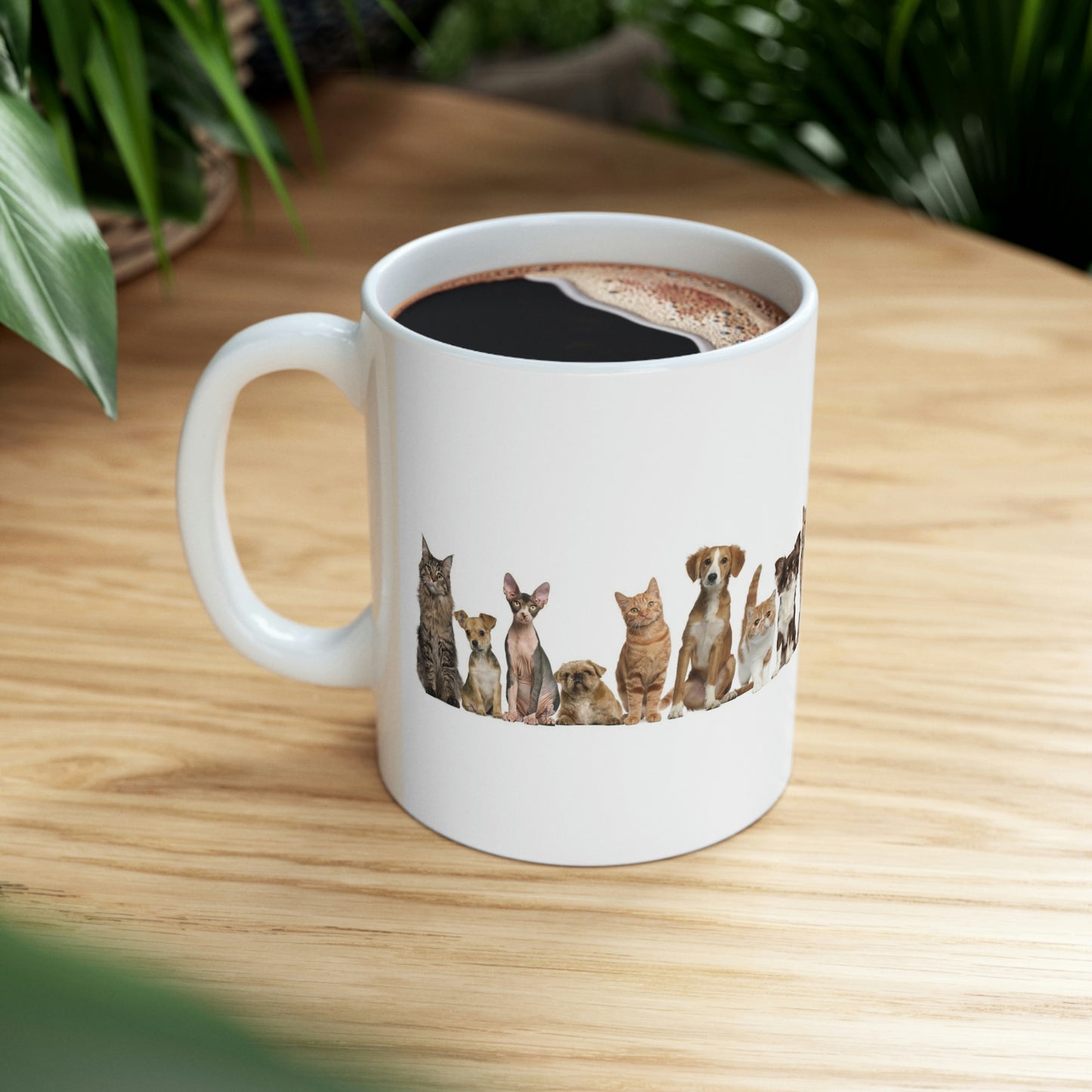 Dogs Cats Ceramic Mug 11oz Great for Coffee Tea Soda Water Ice Cream Peach Cobbler Soup