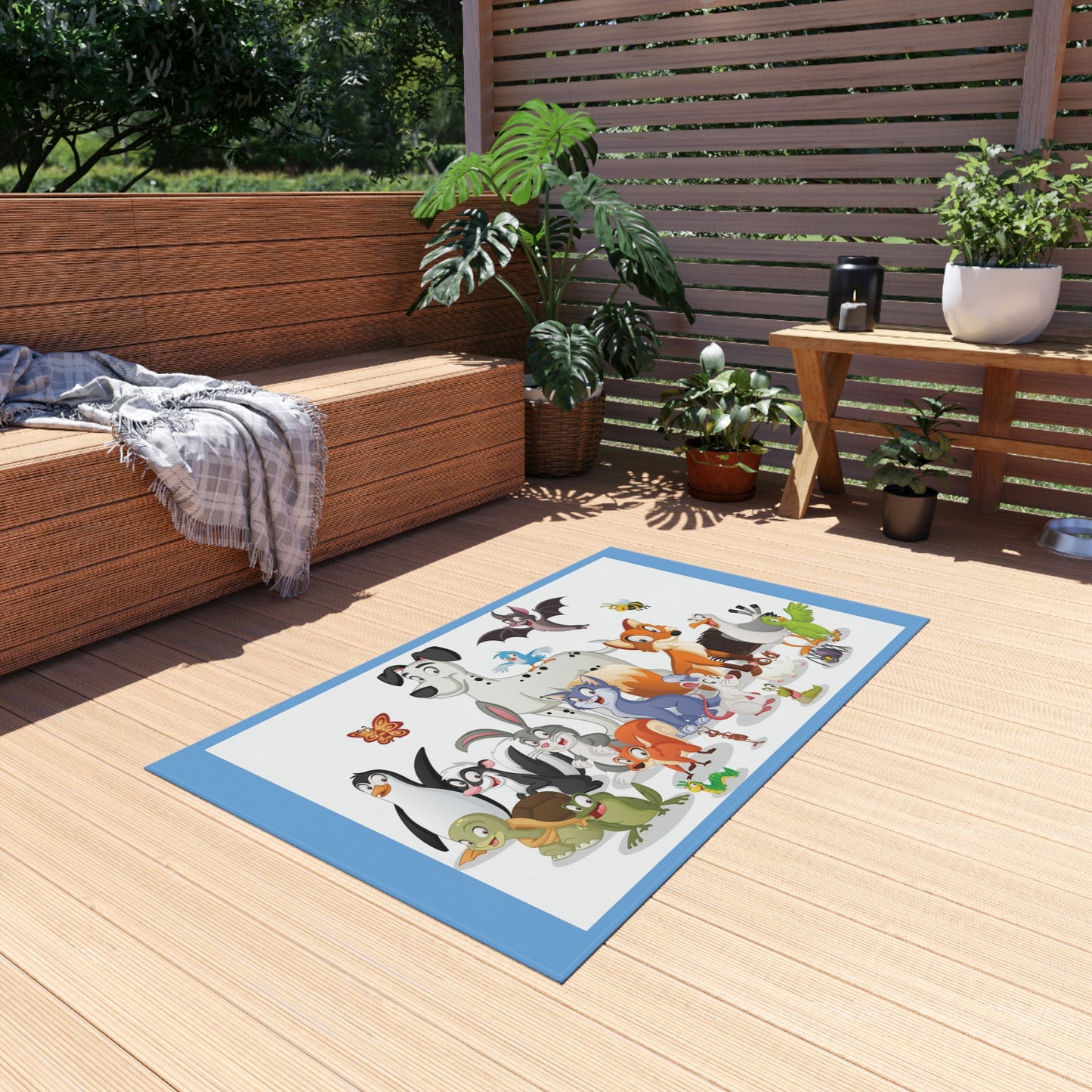 Cartoon Animals Outdoor Rug Children Will Love This Rug!