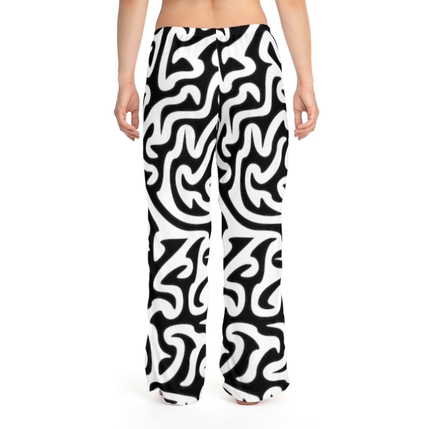 Pantalon de pyjama pour femme Maze Black White Faire des rêves endormis