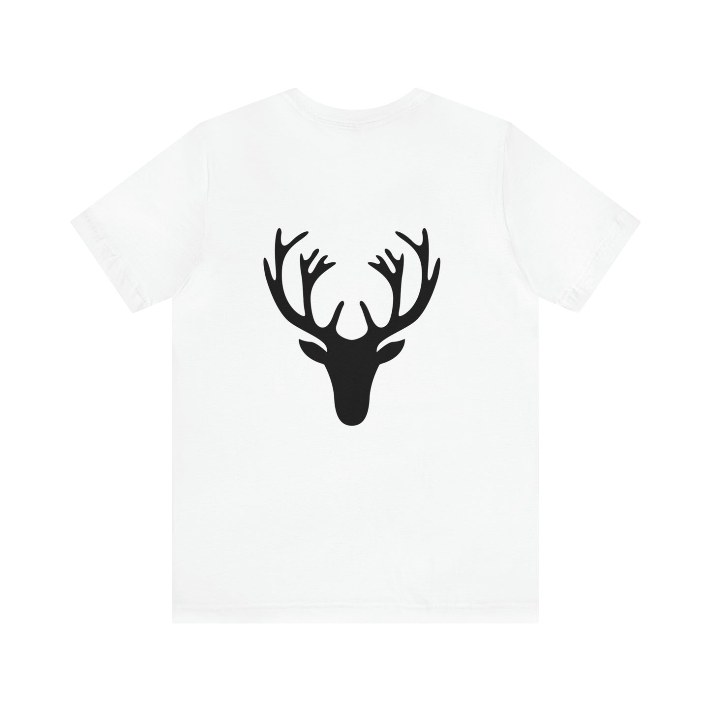 Silhouette of Deer. Unisex Jersey  Short Sleeve T-Shirt. Size: Small through 3 Extra large. Color: White. Price: $35.00.  Soft against your skin. Comfortable to wear every day of the year.  Traveling to Georgia this weekend in my T-shirt from Shookie Mookie.