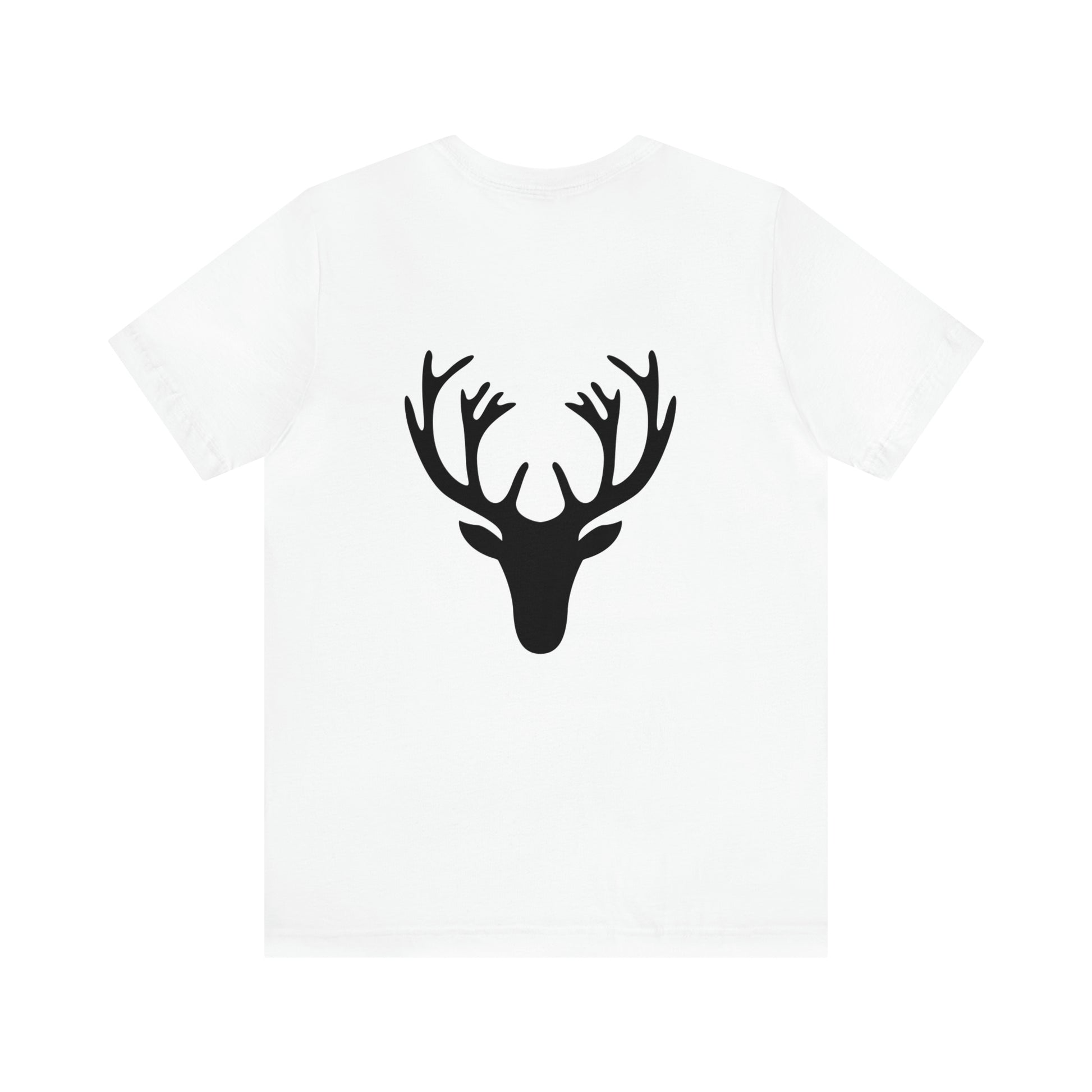 Silhouette of Deer. Unisex Jersey  Short Sleeve T-Shirt. Size: Small through 3 Extra large. Color: White. Price: $35.00.  Soft against your skin. Comfortable to wear every day of the year.  Traveling to Georgia this weekend in my T-shirt from Shookie Mookie.