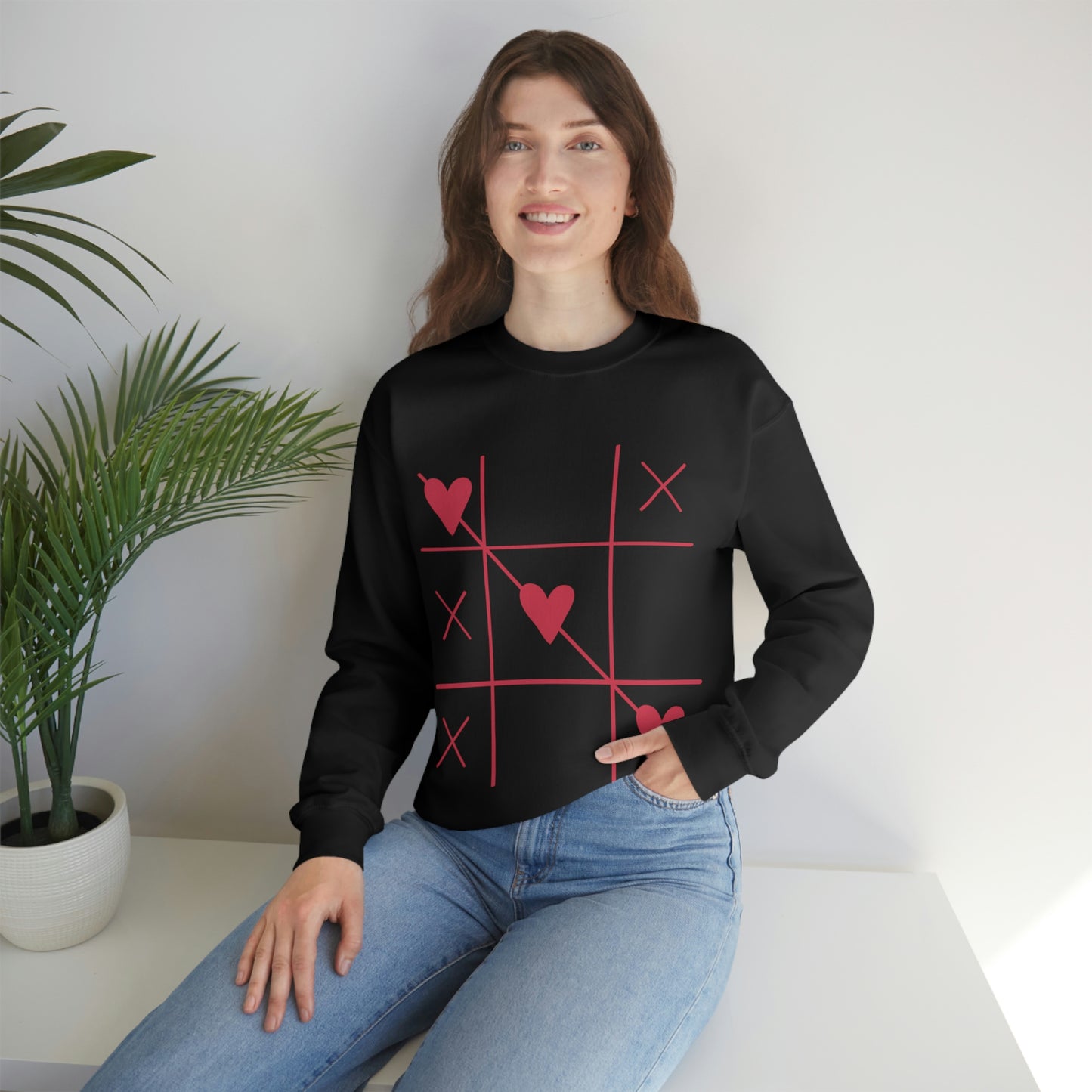 Sweat-shirt ras du cou Tic Tac Toe J'adore mon cadeau d'anniversaire !