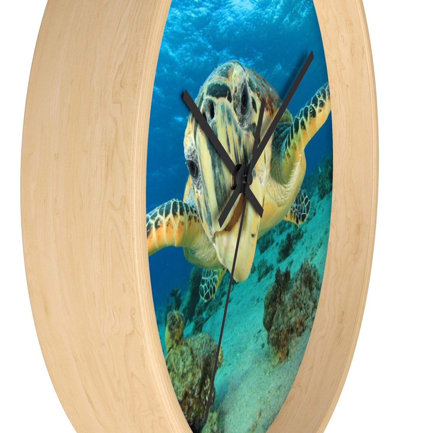 Turtle in Ocean Wall Clock The Colors are Amazing! Great Gift!