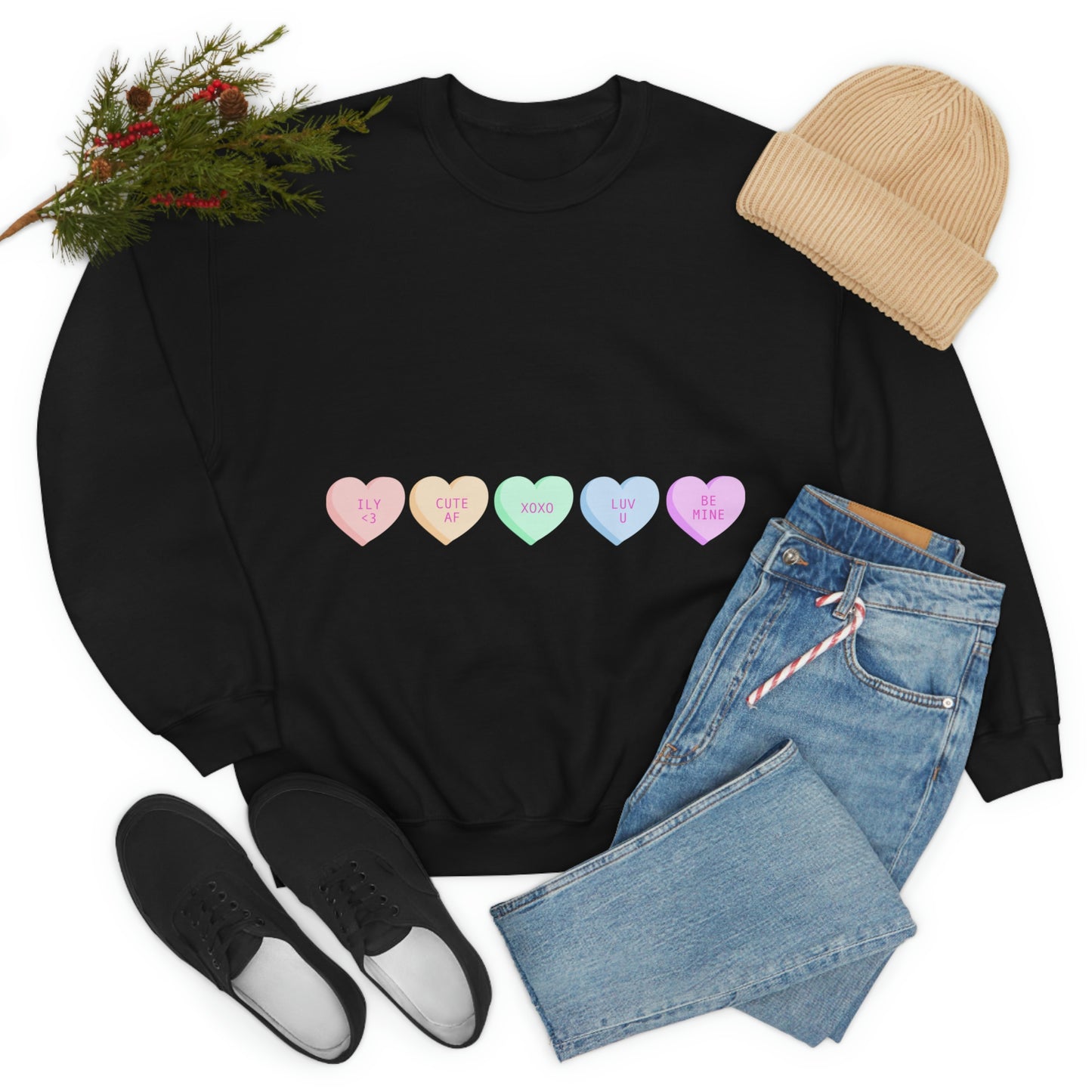 Sweat-shirt ras du cou Heart Candies J'ai l'air fabuleux !