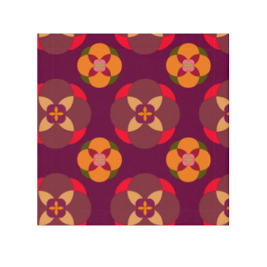 Purple with Circles. Face Towel. Custom Artwork. Unique Whimsical Flare. Vivid Colors. Soft against your skin. Adding a splash of color.  Wash off cosmetics off your face and get squeaky clean.