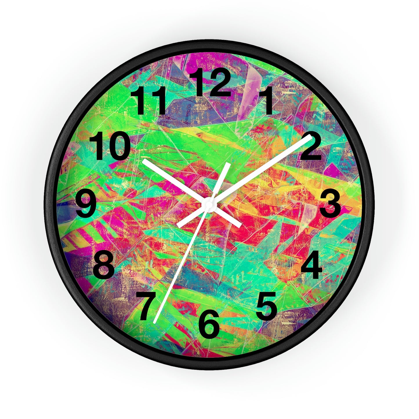 Reloj de pared rosa, verde, amarillo y morado ¡Fabuloso reloj de pared!