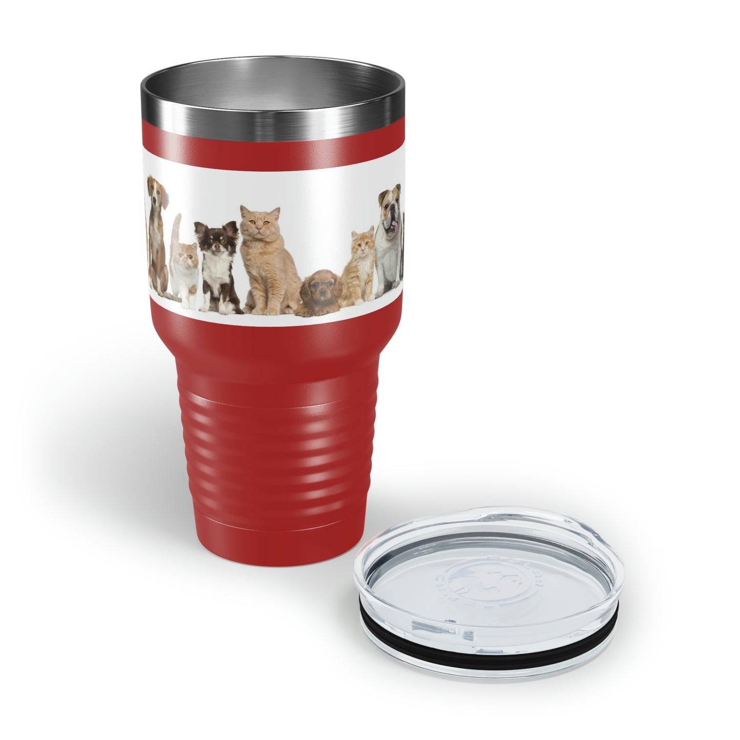 Cats Dogs Ringneck Tumbler, 30oz 5 Colors Traveling Work Relaxing Shopping Yard Work Hiking