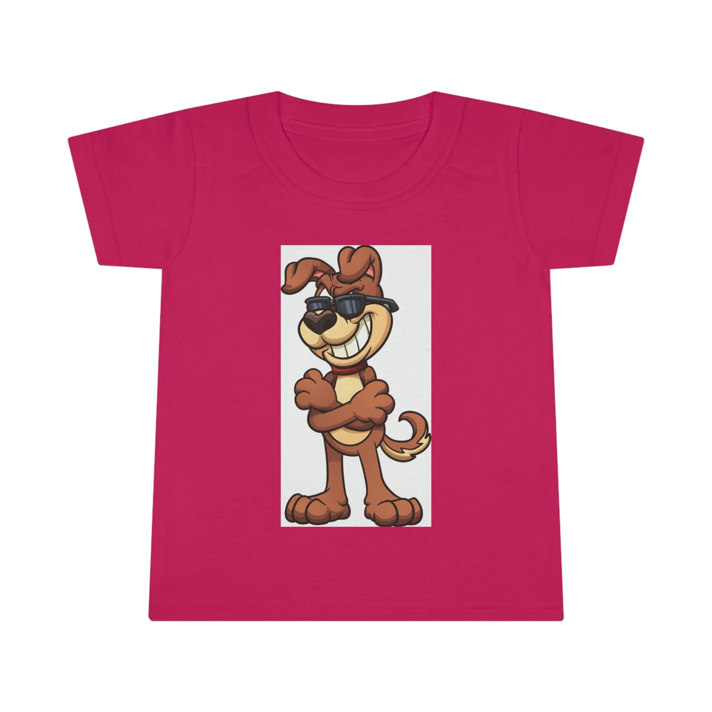 Smiley Dog Wearing Sunglasses Toddler T-shirt