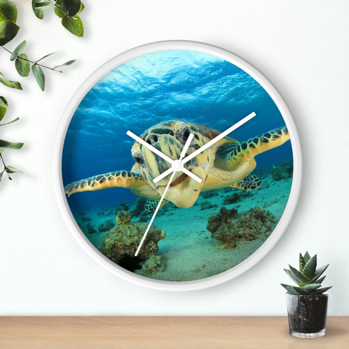 Turtle in Ocean Wall Clock The Colors are Amazing! Great Gift!