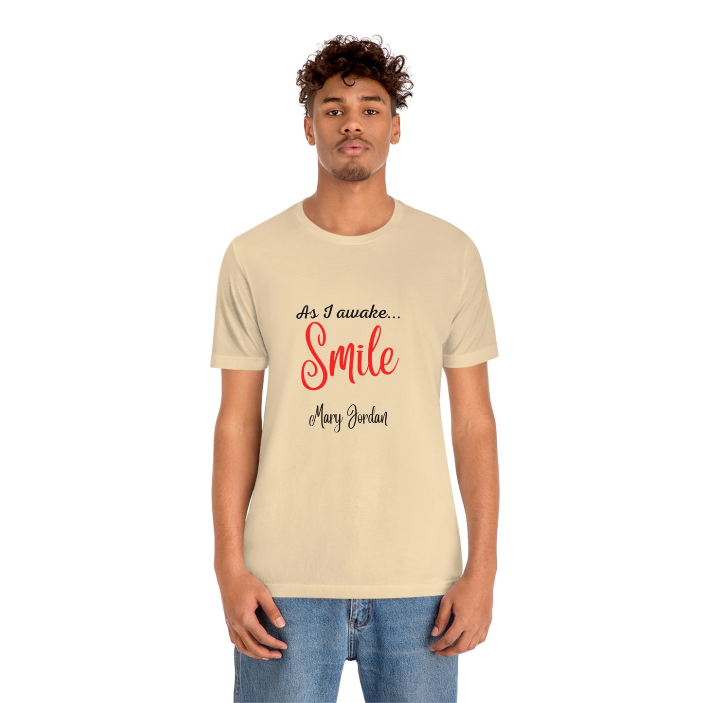 Alors que je me réveille, Smile Mary Jordan T-shirt à manches courtes unisexe en jersey Musées Zoo Epcot Beach