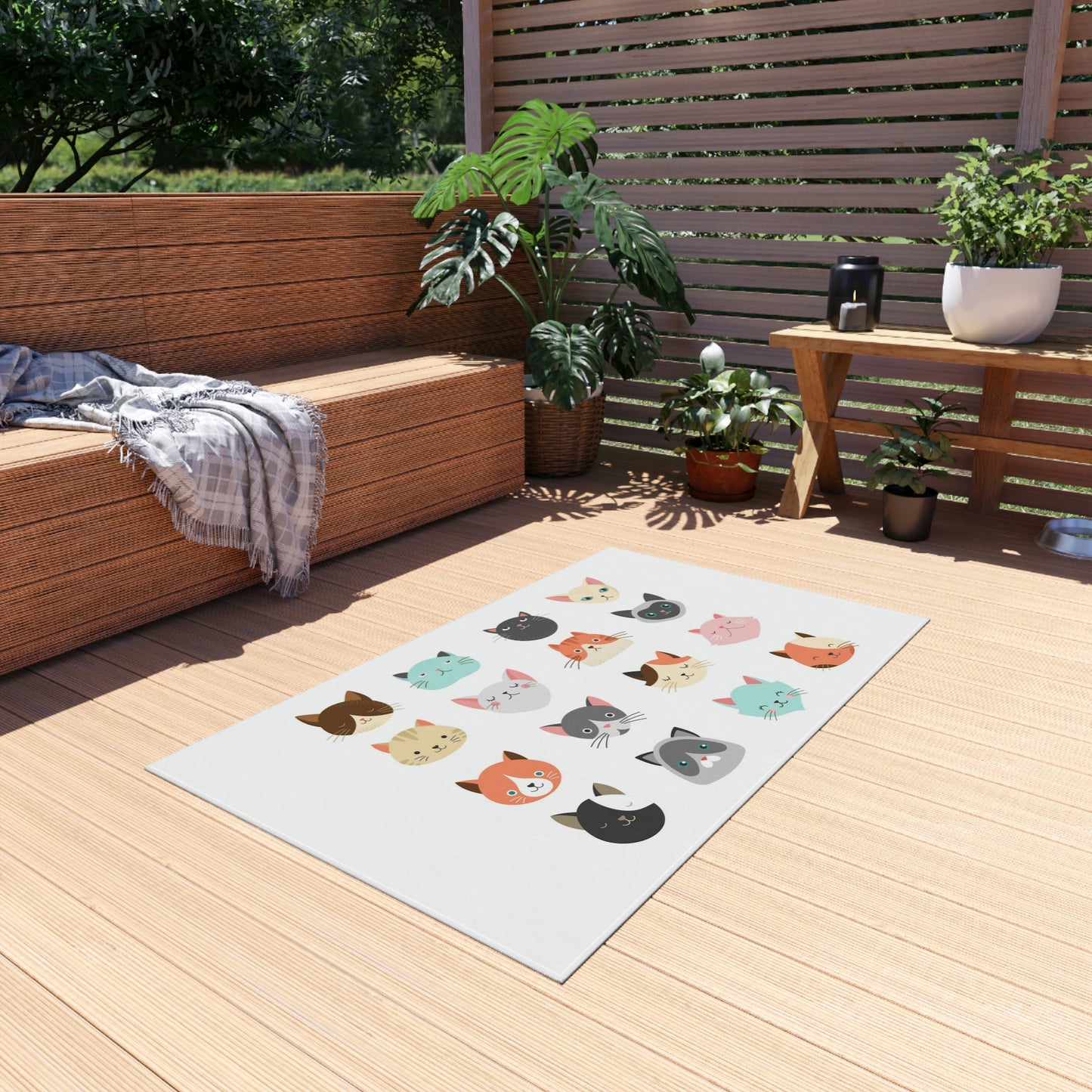 16 alfombras de exterior con caras de gatos adorables ¡Me encantan los gatos! ¡Se acerca mi cumpleaños!