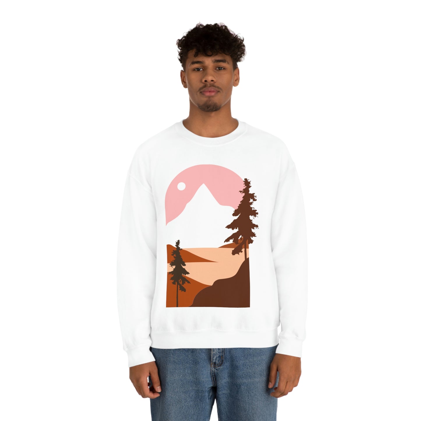 Sudadera con diseño de pino, montaña y luna. ¡Un fabuloso regalo navideño!