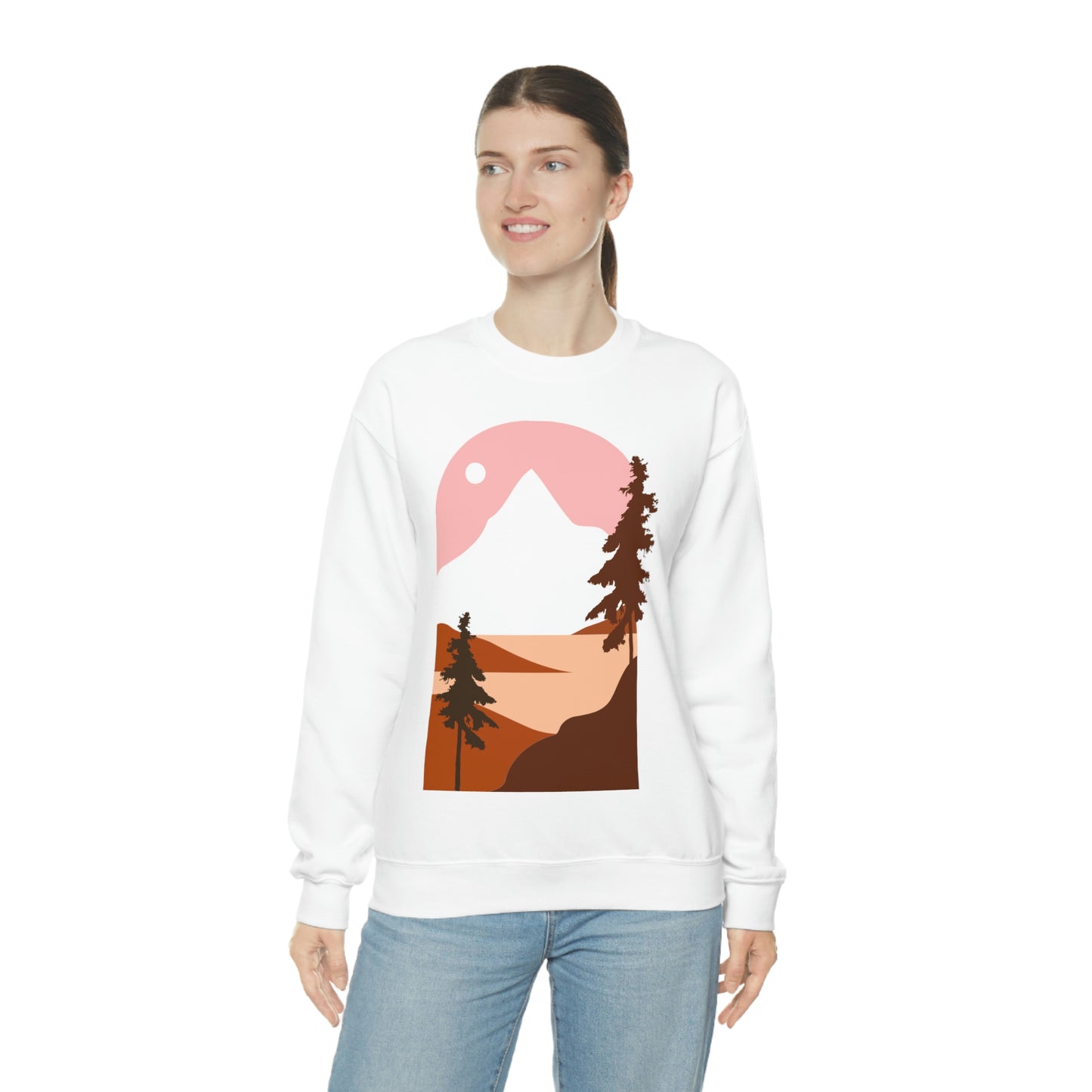 Sudadera con diseño de pino, montaña y luna. ¡Un fabuloso regalo navideño!