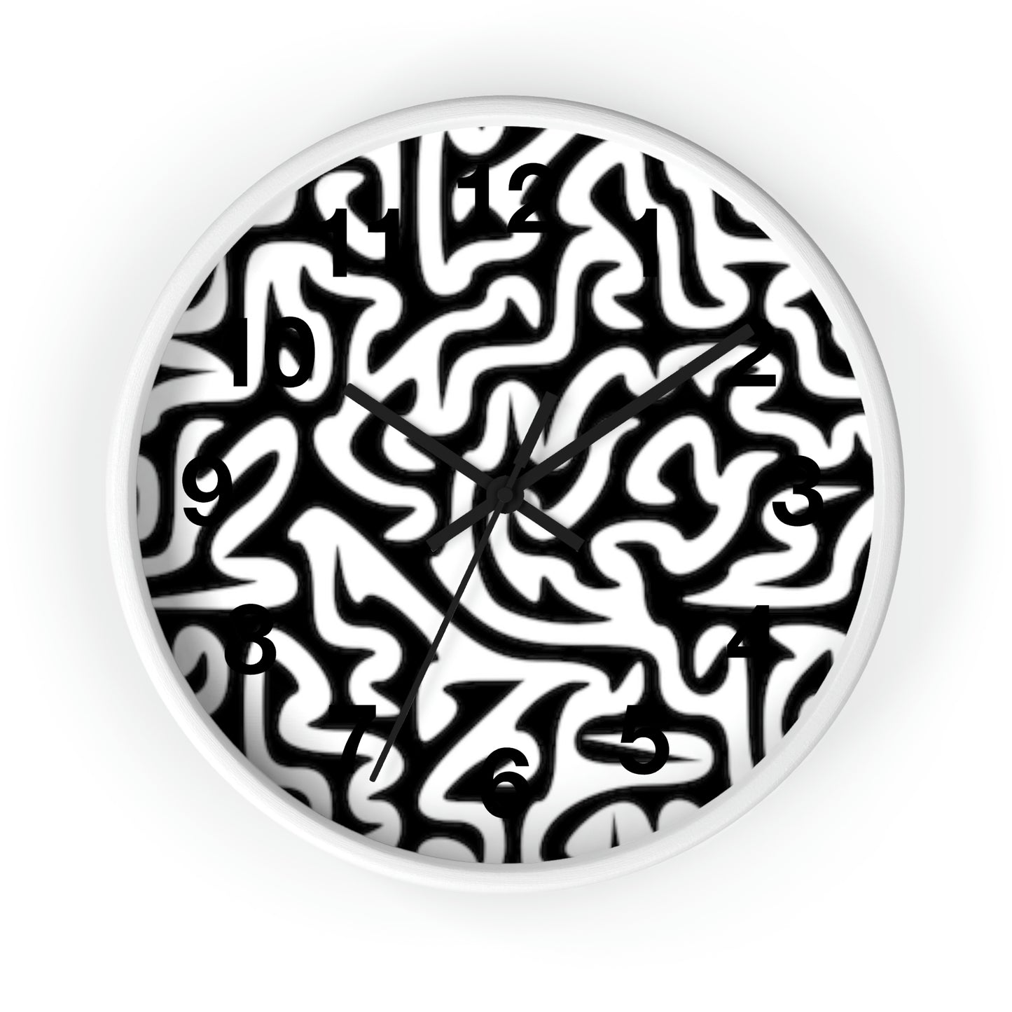 Horloge murale labyrinthe noir et blanc pour la maison, le travail, la cuisine, la salle de bain, cadeau