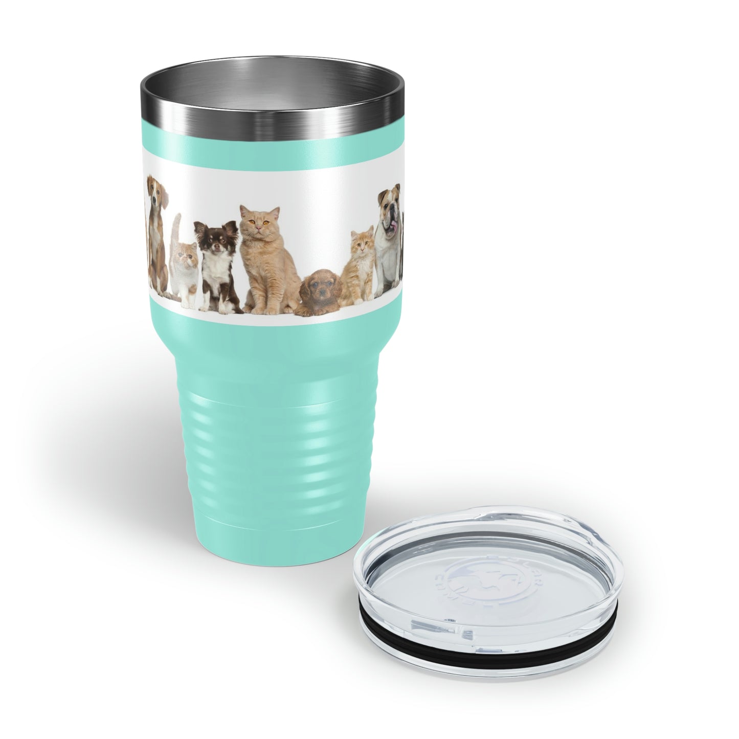 Cats Dogs Ringneck Tumbler, 30oz 5 Colors Traveling Work Relaxing Shopping Yard Work Hiking