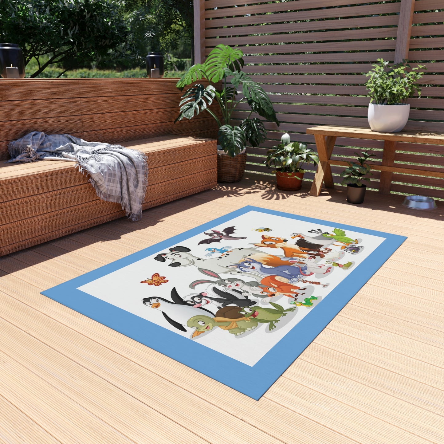 Cartoon Animals Outdoor Rug Children Will Love This Rug!