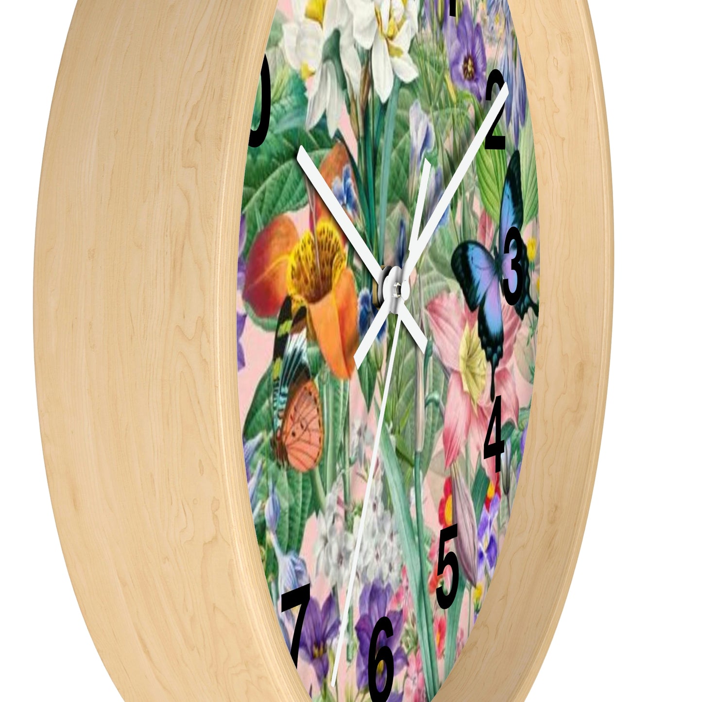 Horloge murale de jardin de fleurs de papillons Maman veut cette horloge !