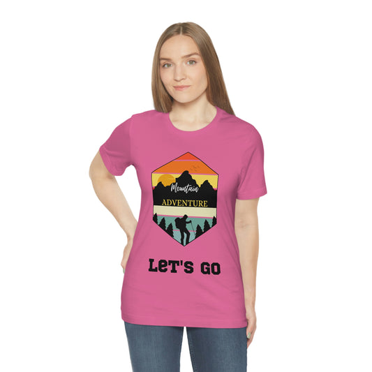 T-shirt à manches courtes unisexe Let's Go Hiking Adventures
