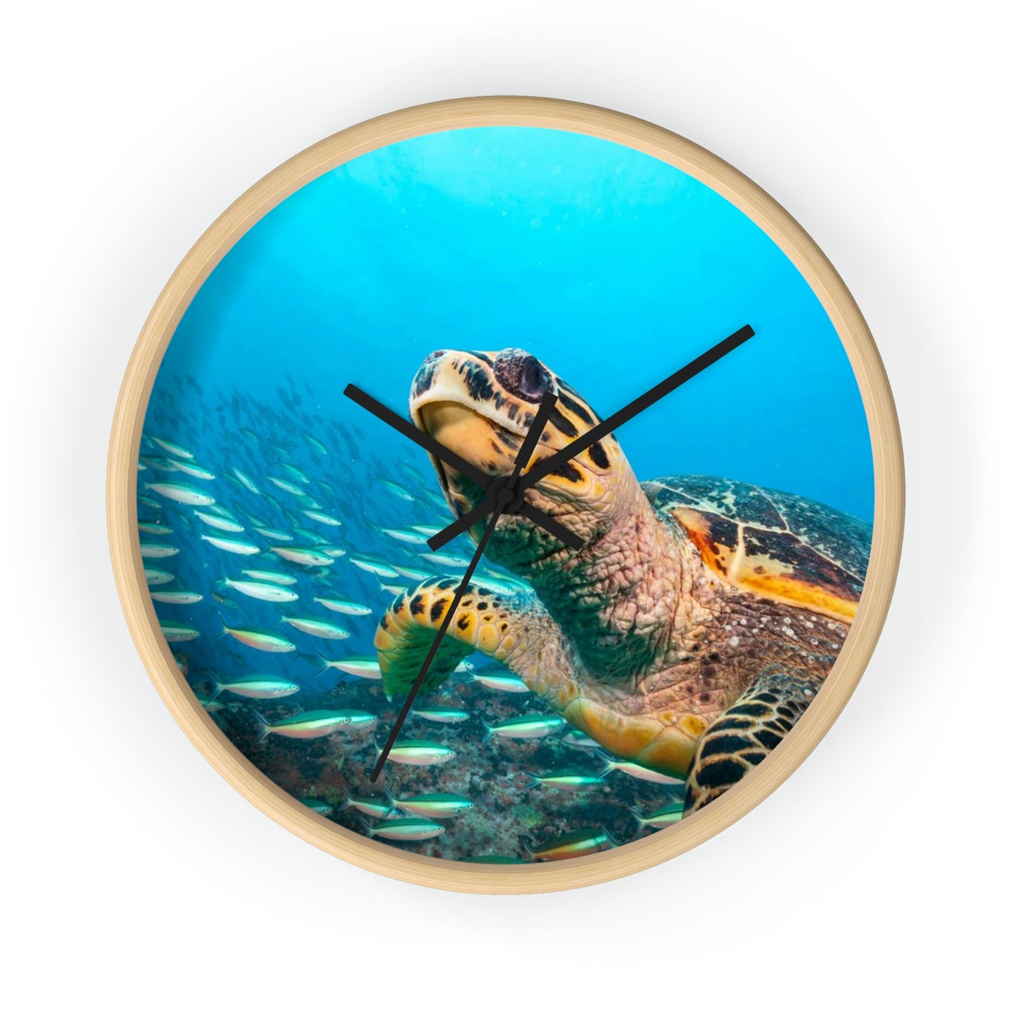 Turtle In Ocean Wall Clock Amazing Colors! Love It!