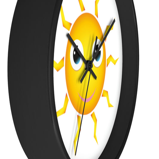 Horloge murale Soleil jaune avec un visage souriant Une horloge tellement amusante !