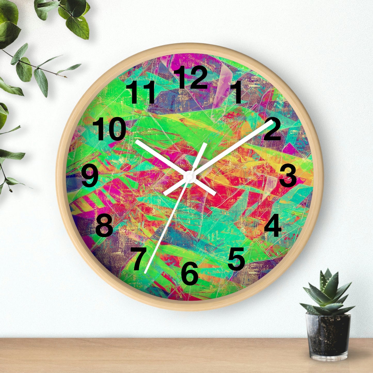 Reloj de pared rosa, verde, amarillo y morado ¡Fabuloso reloj de pared!
