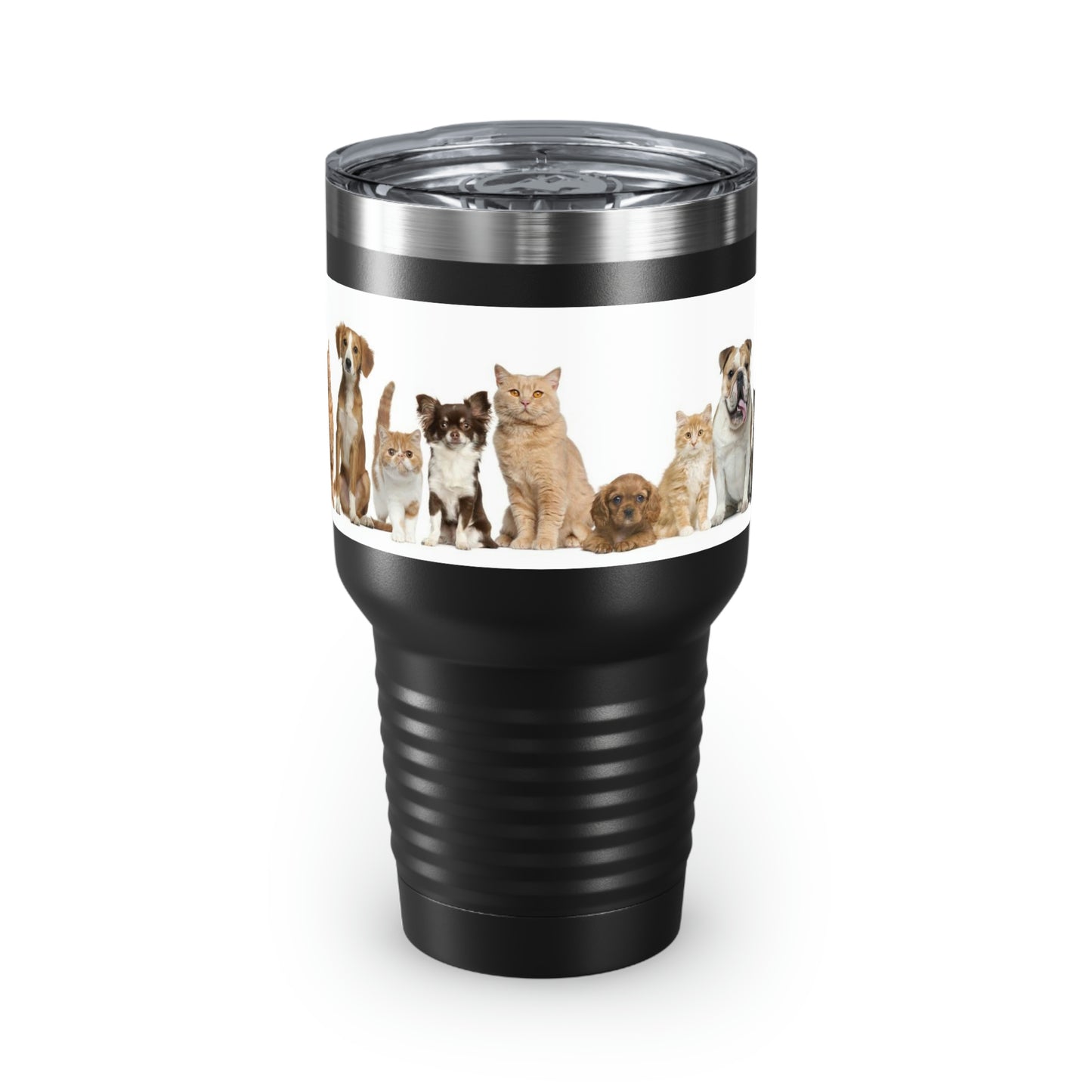 Cats Dogs Ringneck Tumbler, 30oz 5 Colors Traveling Work Relaxing Shopping Yard Work Hiking