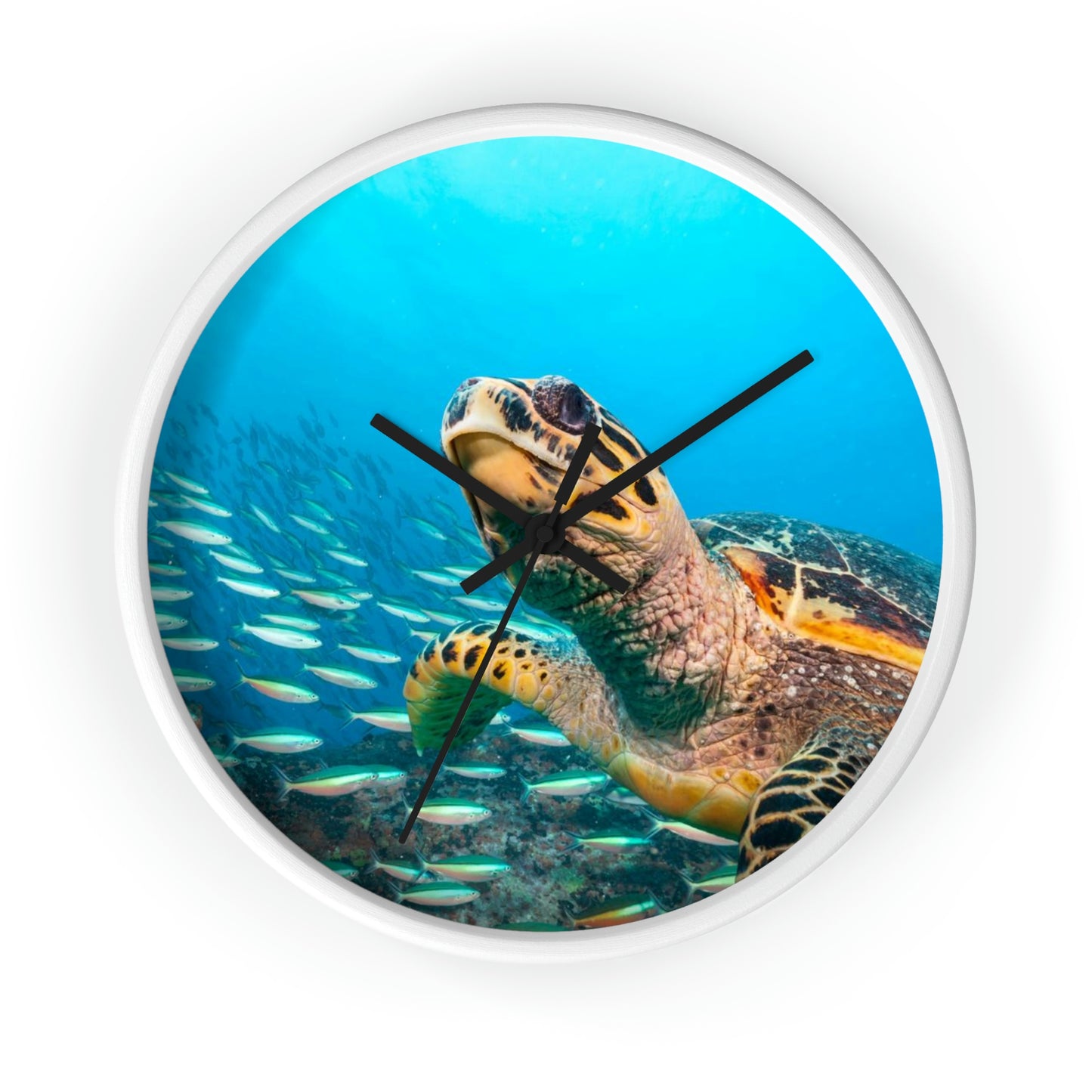 Turtle In Ocean Wall Clock Amazing Colors! Love It!