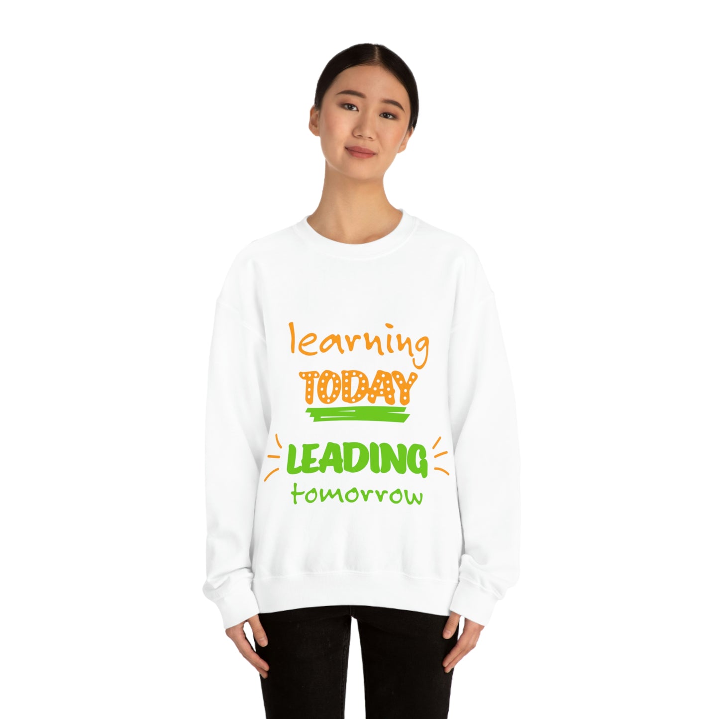Sudadera con el lema "Aprendiendo hoy, liderando mañana", regalo para el trabajo escolar