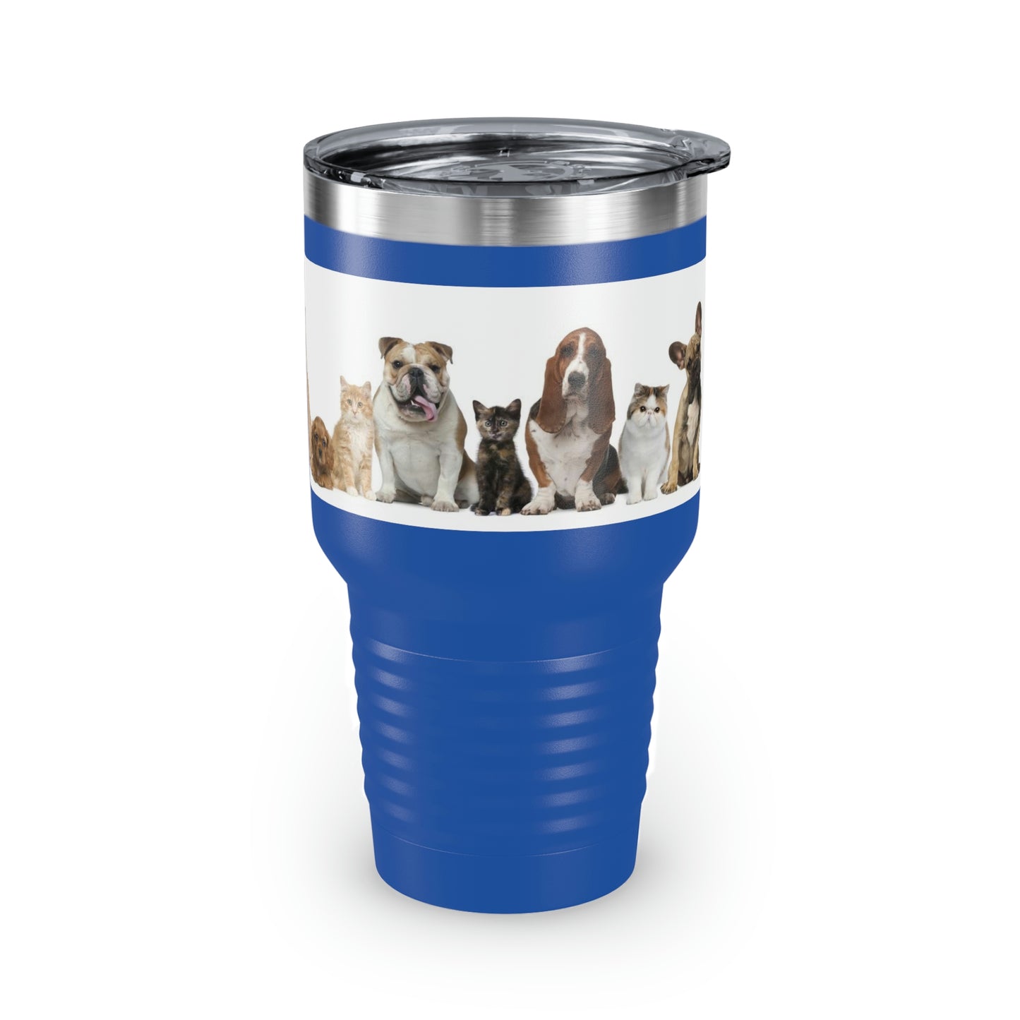 Cats Dogs Ringneck Tumbler, 30oz 5 Colors Traveling Work Relaxing Shopping Yard Work Hiking