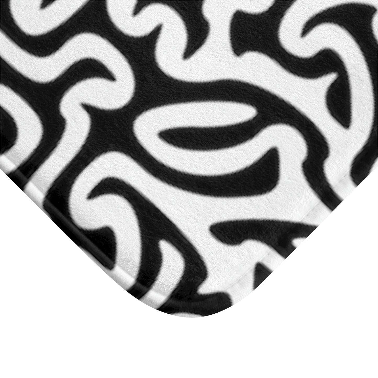 ¡Alfombrilla de baño Maze en blanco y negro suave para tus pies!