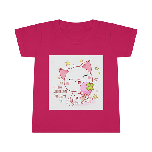 Kitty Cat with Ice Cream Cone Toddler T-shirt Looking Cute Today!