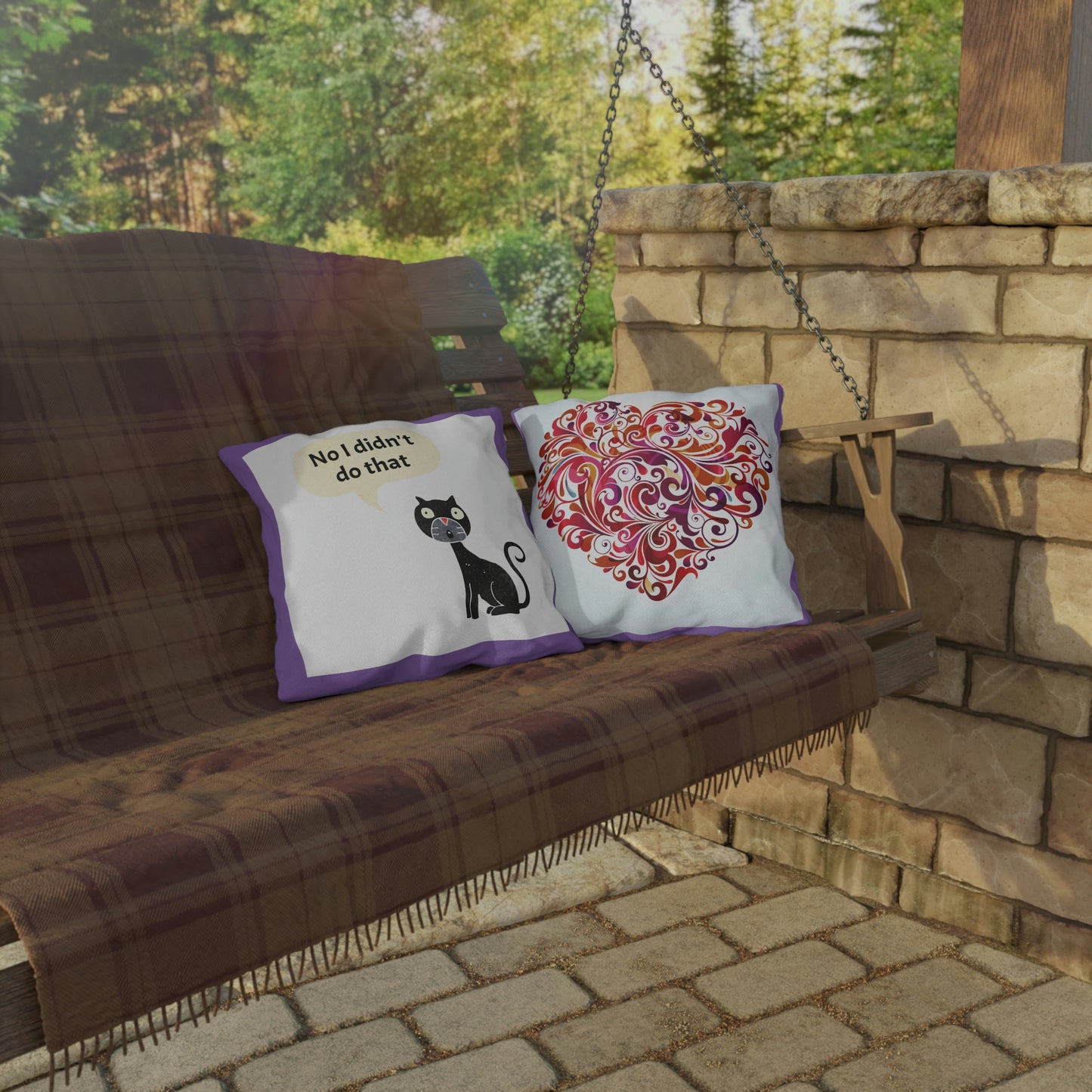 No I didn't do that Heart Outdoor Pillows