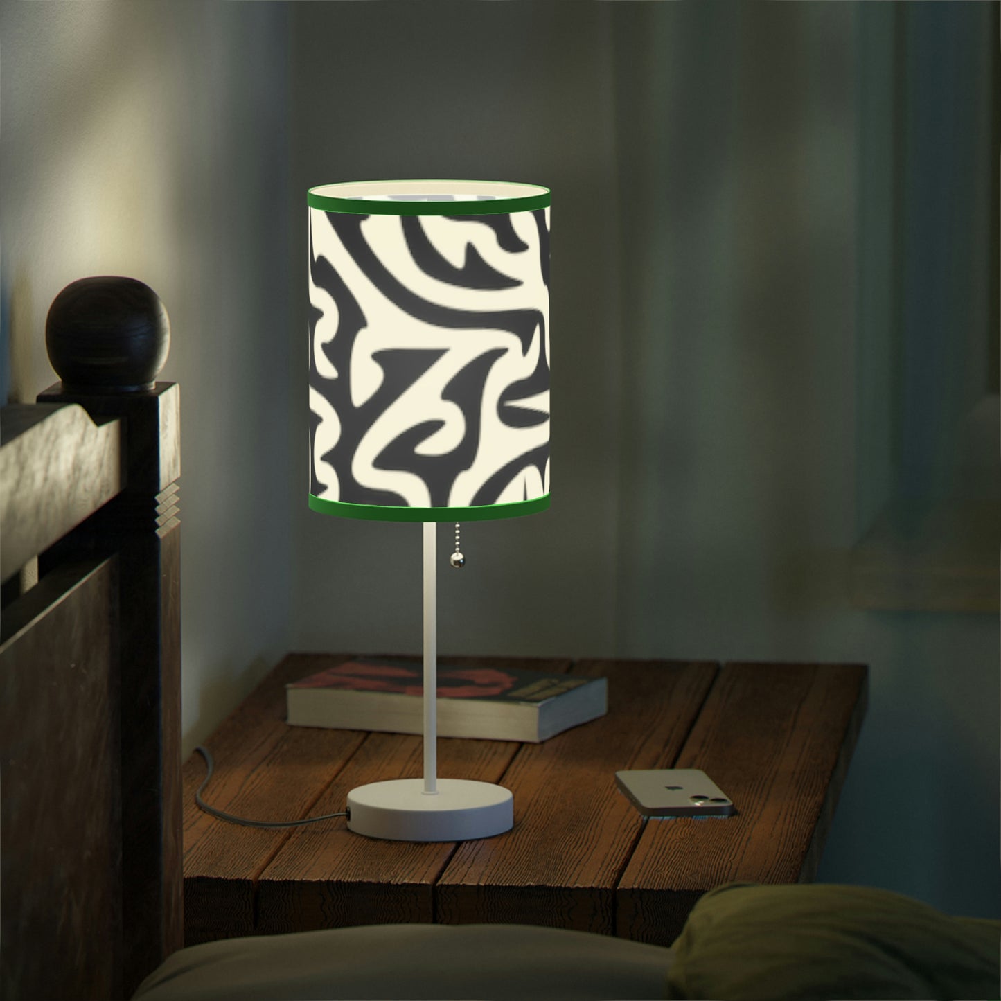 Maze Black White Lamp on a Stand, US|CA plug Bedroom Office Living Room GIFT