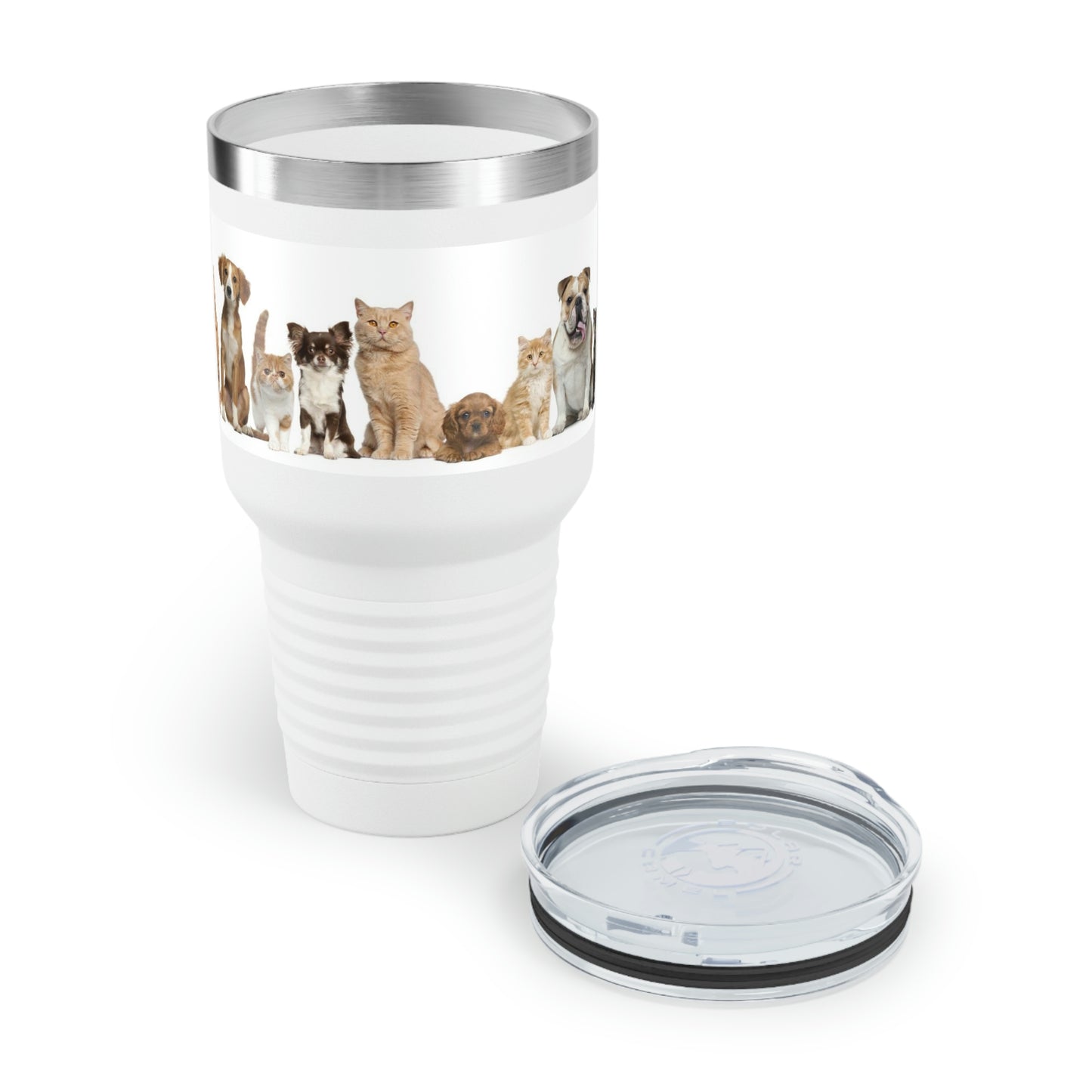 Cats Dogs Ringneck Tumbler, 30oz 5 Colors Traveling Work Relaxing Shopping Yard Work Hiking