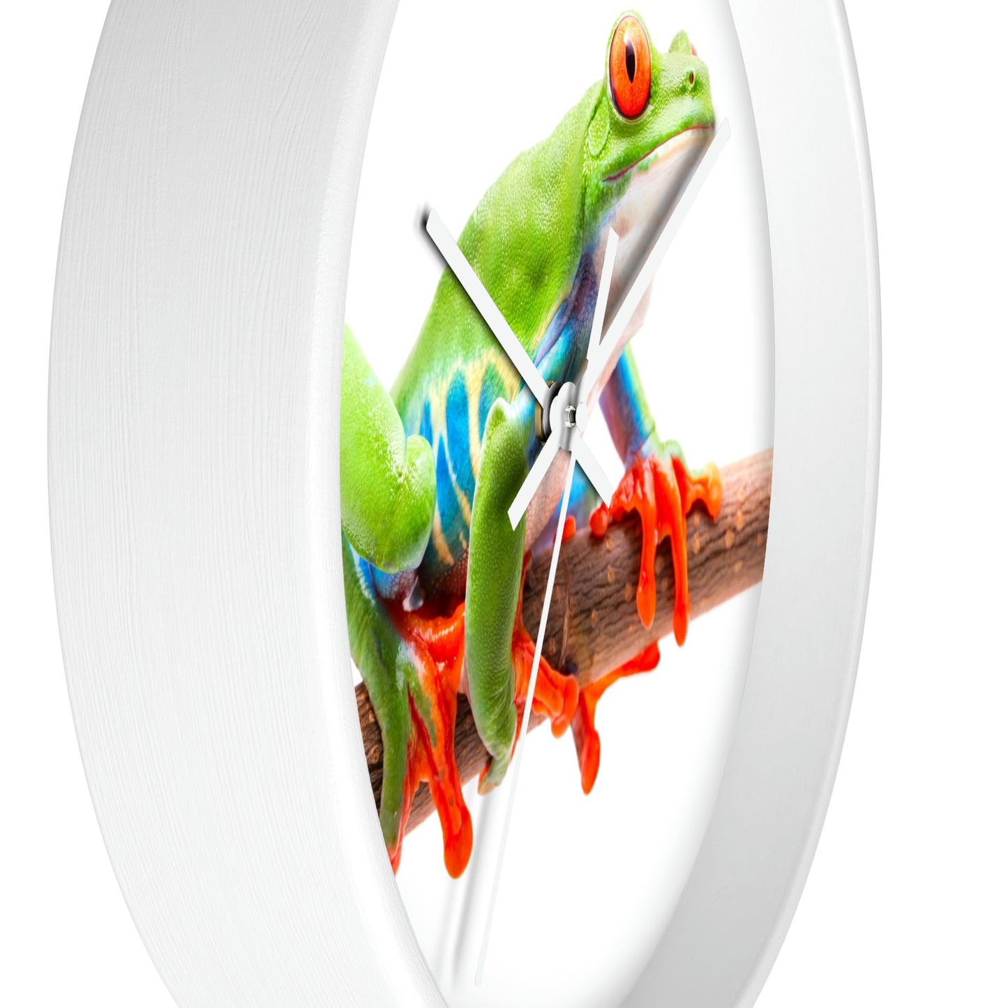 Horloge murale colorée en forme de grenouille arboricole. J'adore ça !