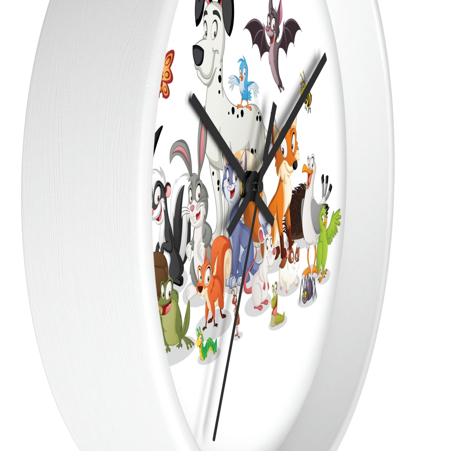 Cartoon Animals Wall Clock Having a Cool Children's Room Great Gift!