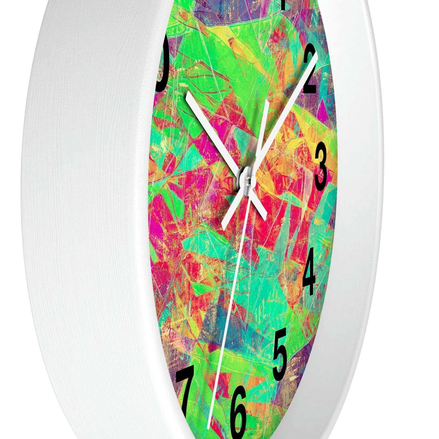 Reloj de pared rosa, verde, amarillo y morado ¡Fabuloso reloj de pared!