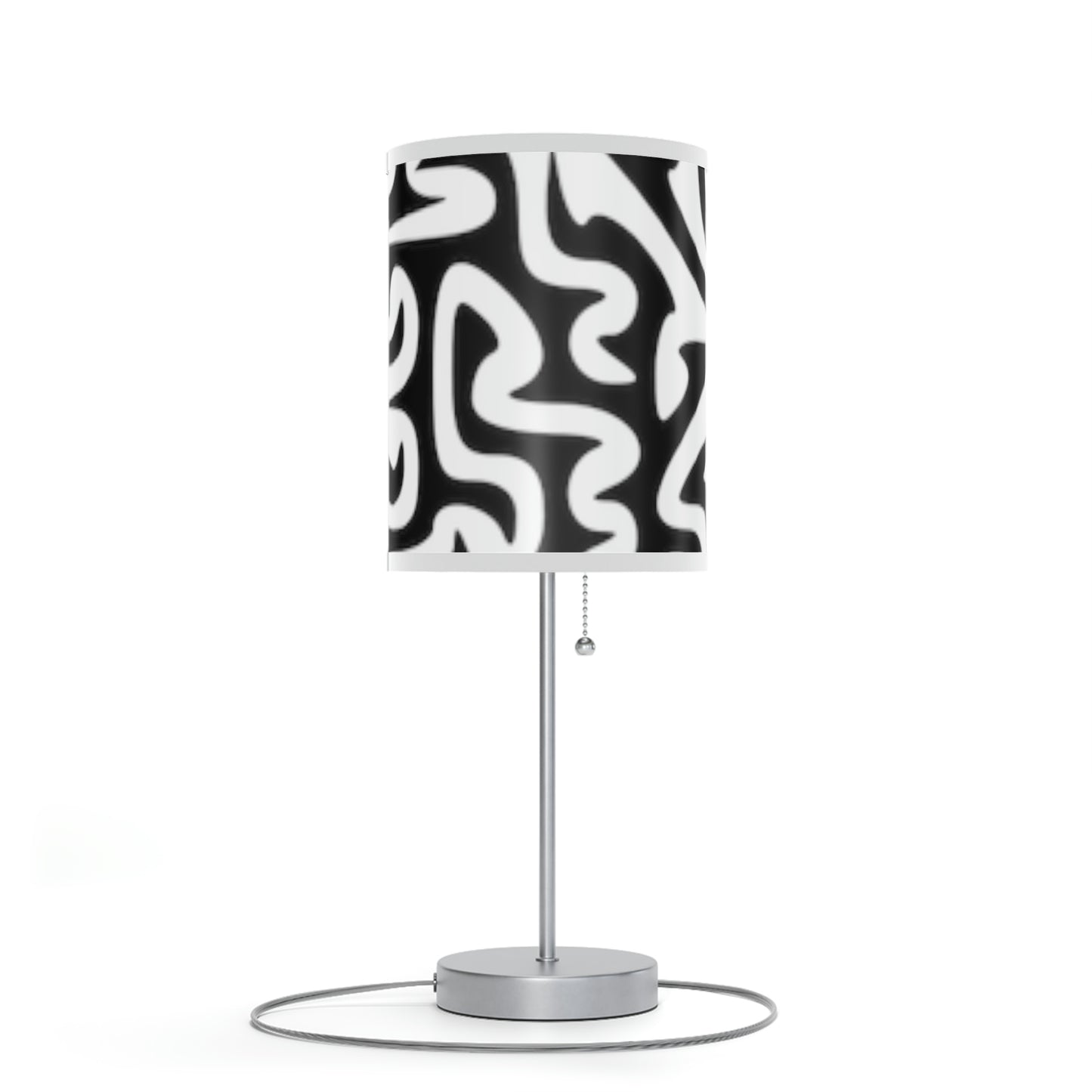 Maze Black White Lamp on a Stand, US|CA plug Bedroom Office Living Room GIFT