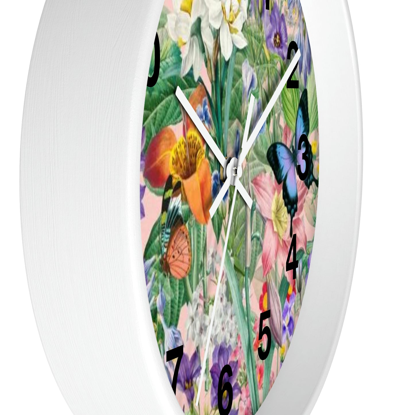 Horloge murale de jardin de fleurs de papillons Maman veut cette horloge !