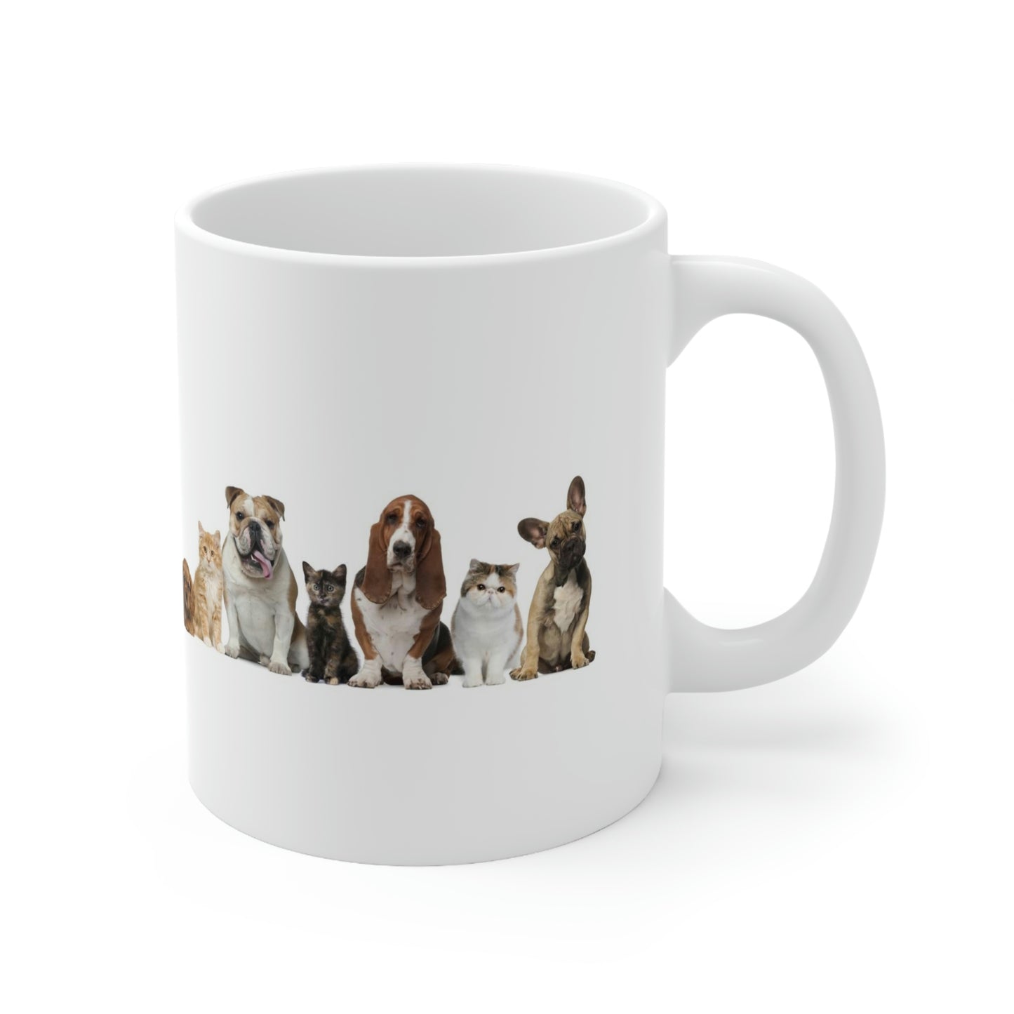 Dogs Cats Ceramic Mug 11oz Great for Coffee Tea Soda Water Ice Cream Peach Cobbler Soup