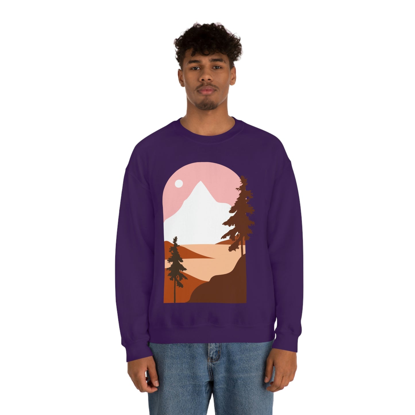 Sudadera con diseño de pino, montaña y luna. ¡Un fabuloso regalo navideño!