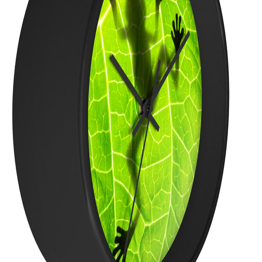 Horloge murale Silhouette de grenouille avec feuille Absolument ma préférée !