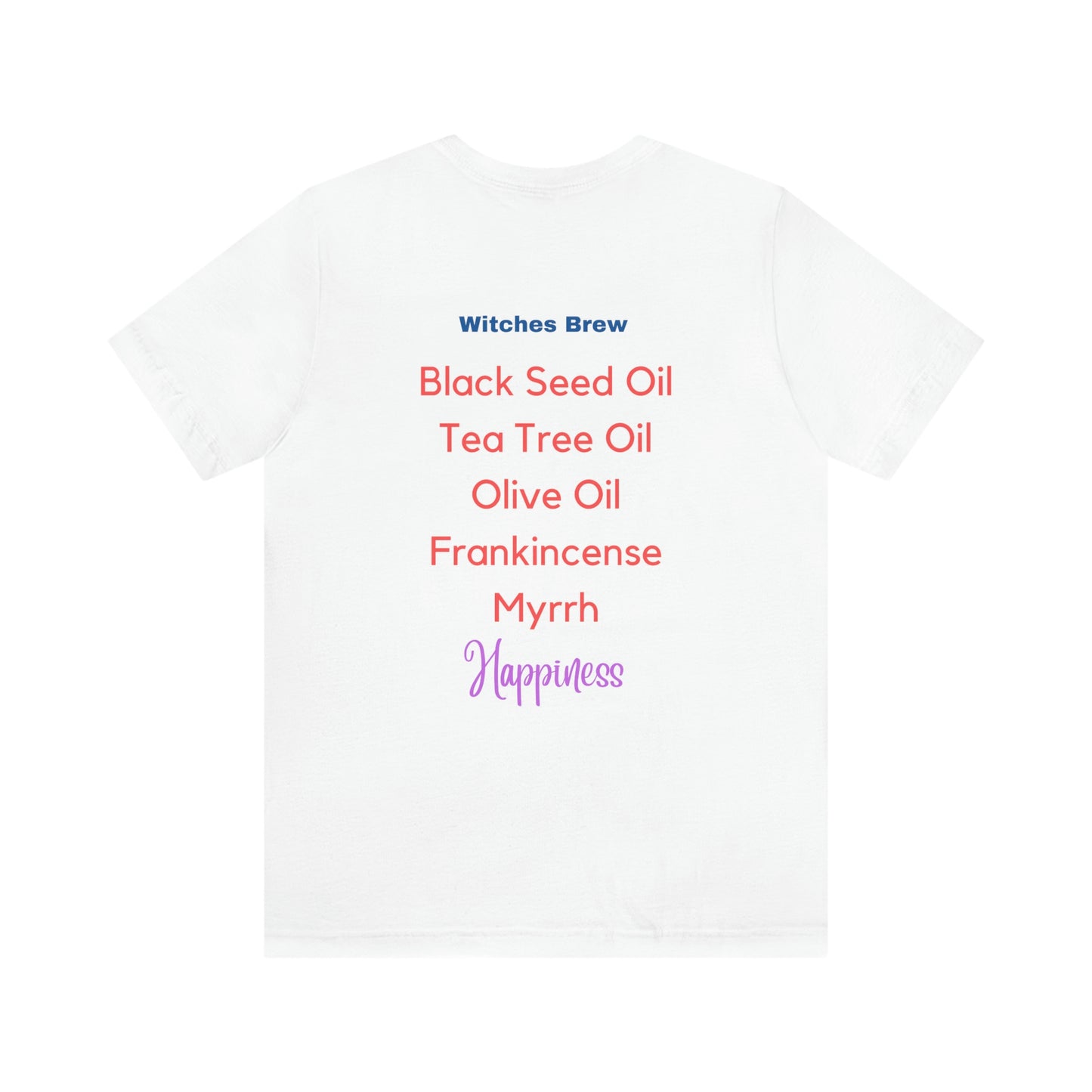 Camiseta unisex de manga corta con texto en inglés "Bruja Brew Happiness", regalo de cumpleaños y aniversario