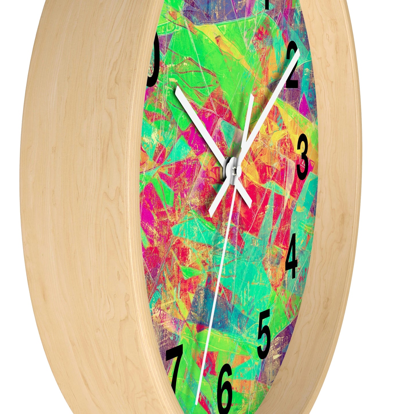 Reloj de pared rosa, verde, amarillo y morado ¡Fabuloso reloj de pared!