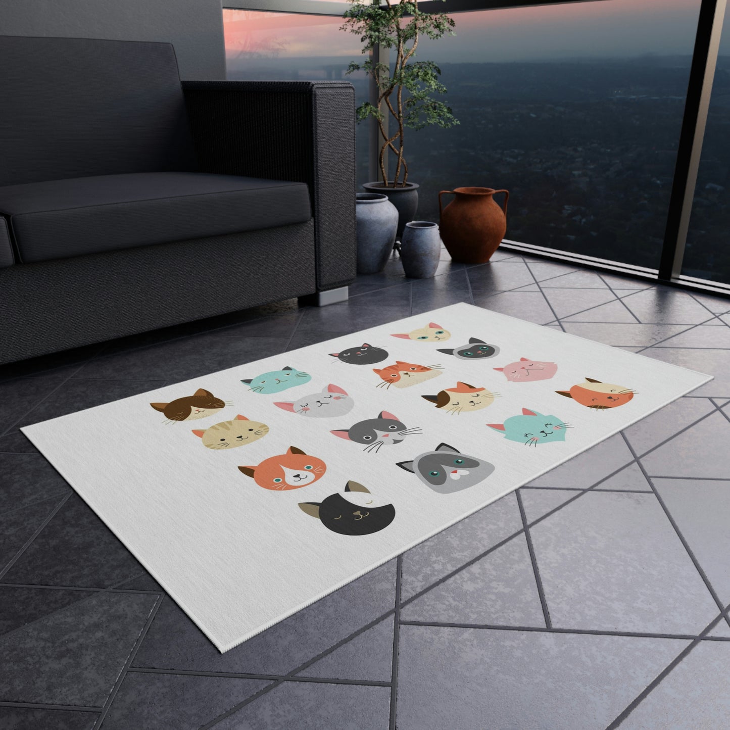 16 alfombras de exterior con caras de gatos adorables ¡Me encantan los gatos! ¡Se acerca mi cumpleaños!