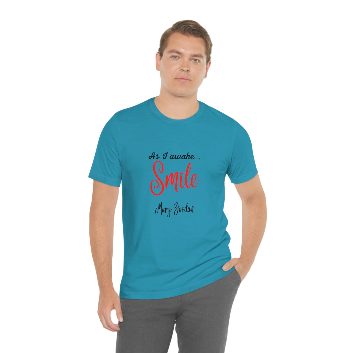 Alors que je me réveille, Smile Mary Jordan T-shirt à manches courtes unisexe en jersey Musées Zoo Epcot Beach